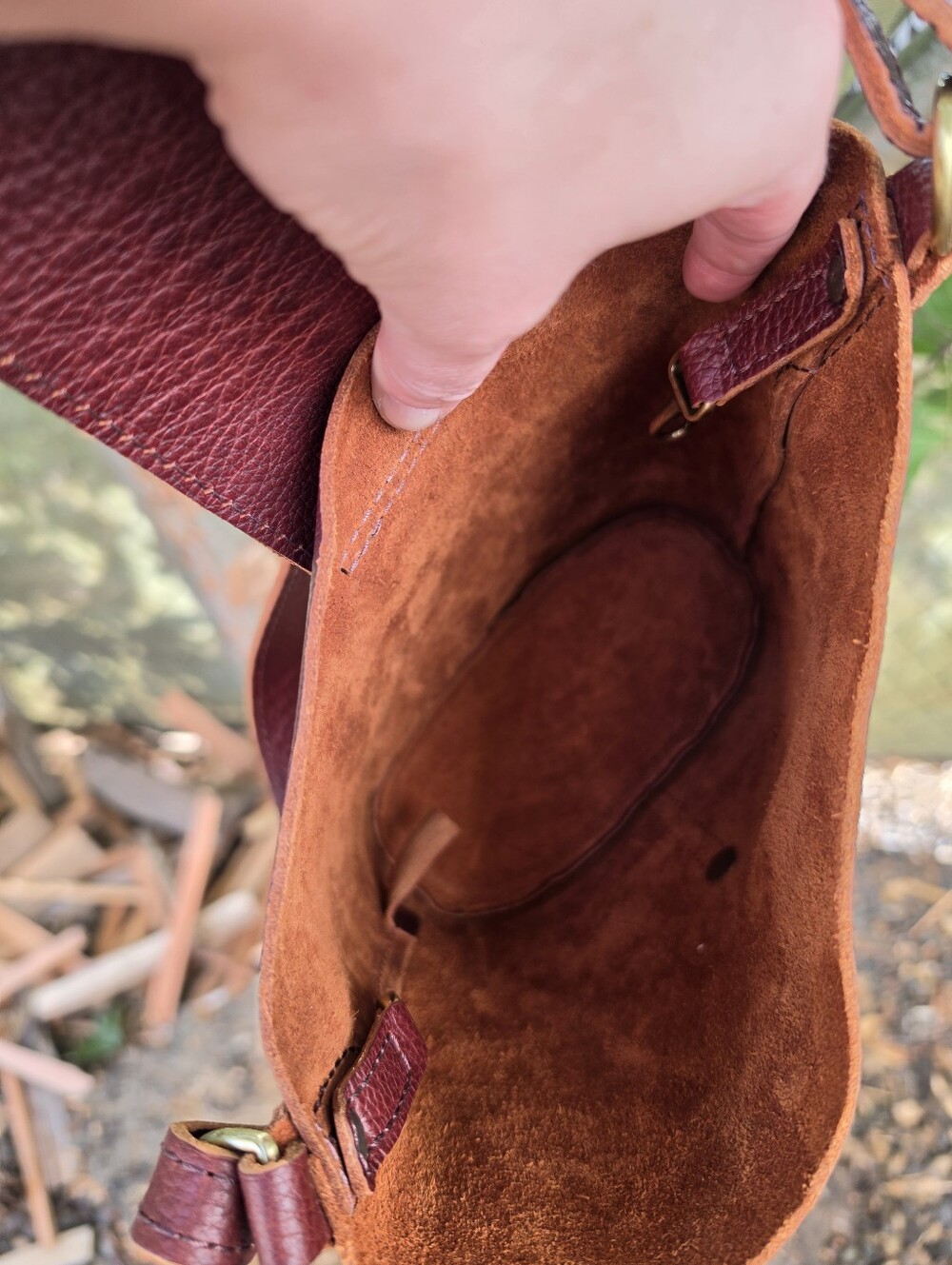 Portland Leather Goods Polly Bucket Bag Nutmeg Cottagecore Forestcore Boho-Chic - Picture 8 of 10